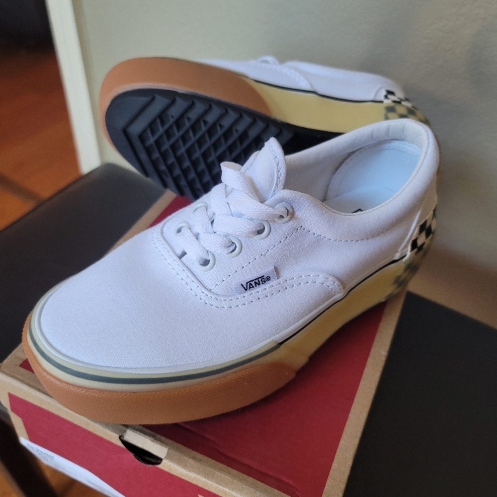 Vans Kids White Canvas Shoes